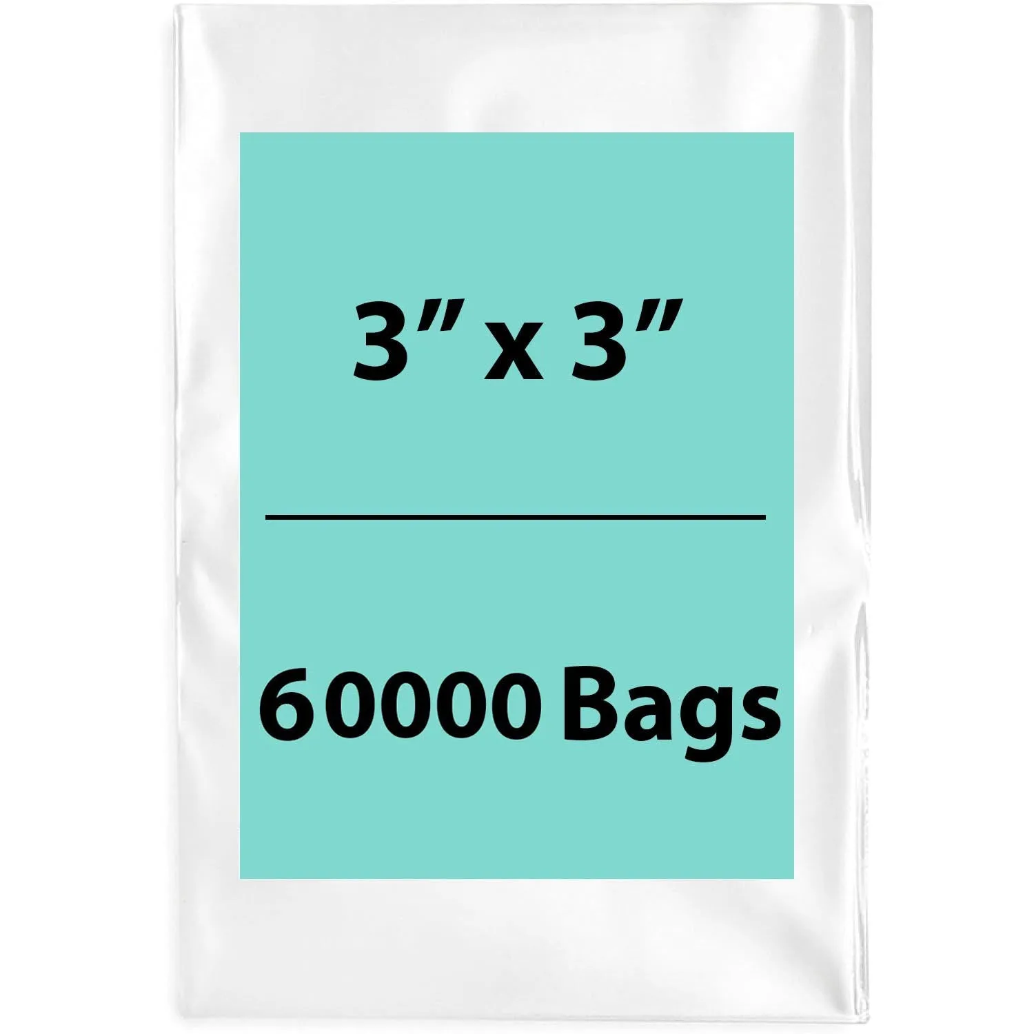 3X3 inches Clear Flat Poly Bags 1.25Mil Open Top (LDPE)