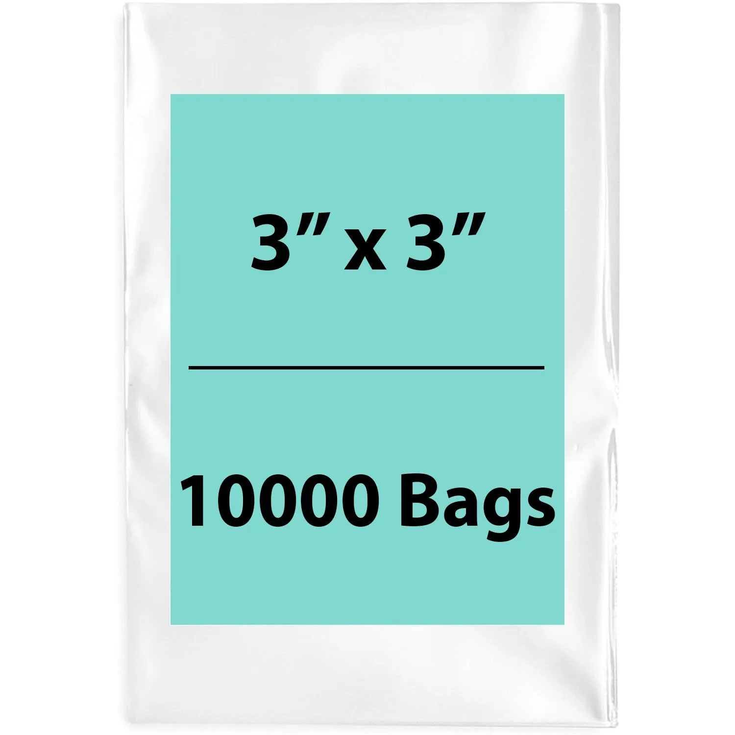 3X3 inches Clear Flat Poly Bags 1.25Mil Open Top (LDPE)