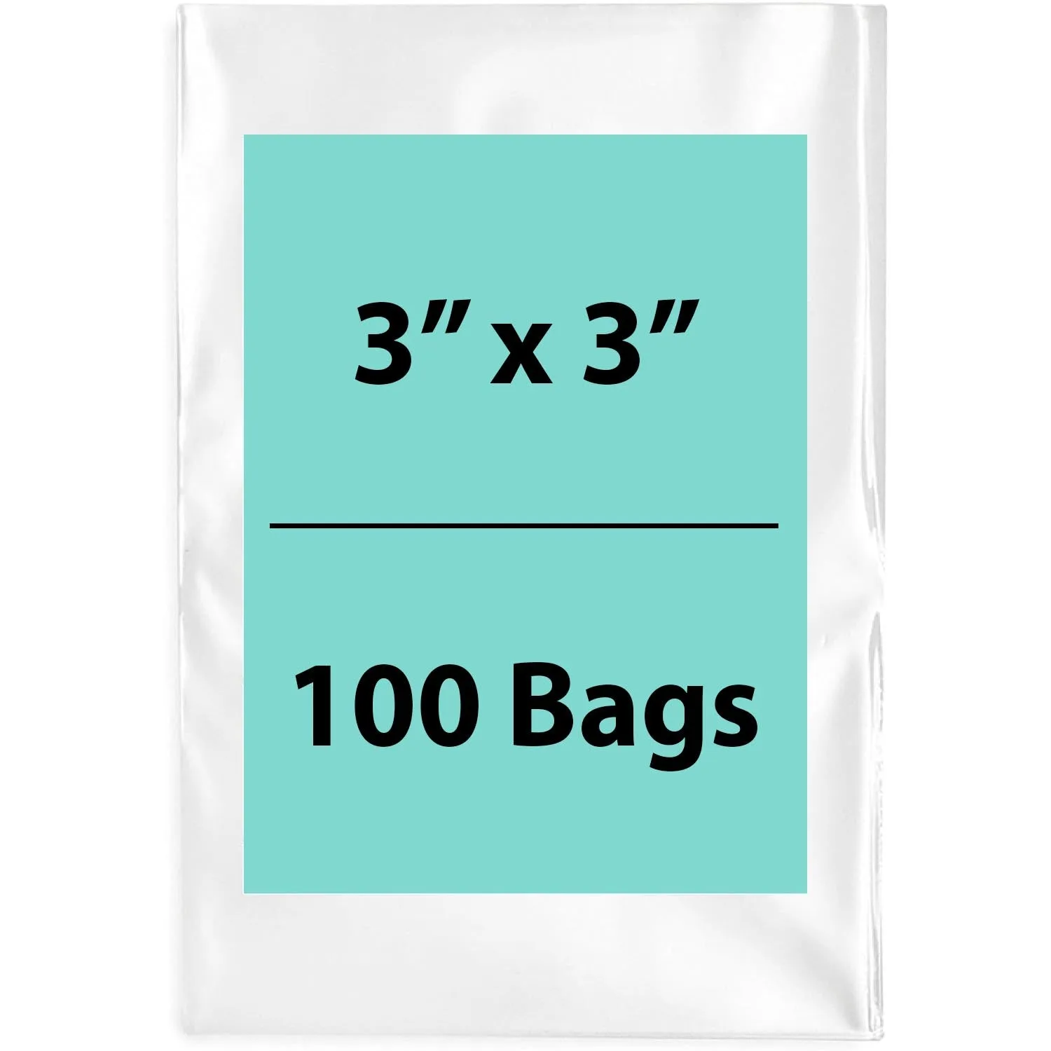 3X3 inches Clear Flat Poly Bags 1.25Mil Open Top (LDPE)