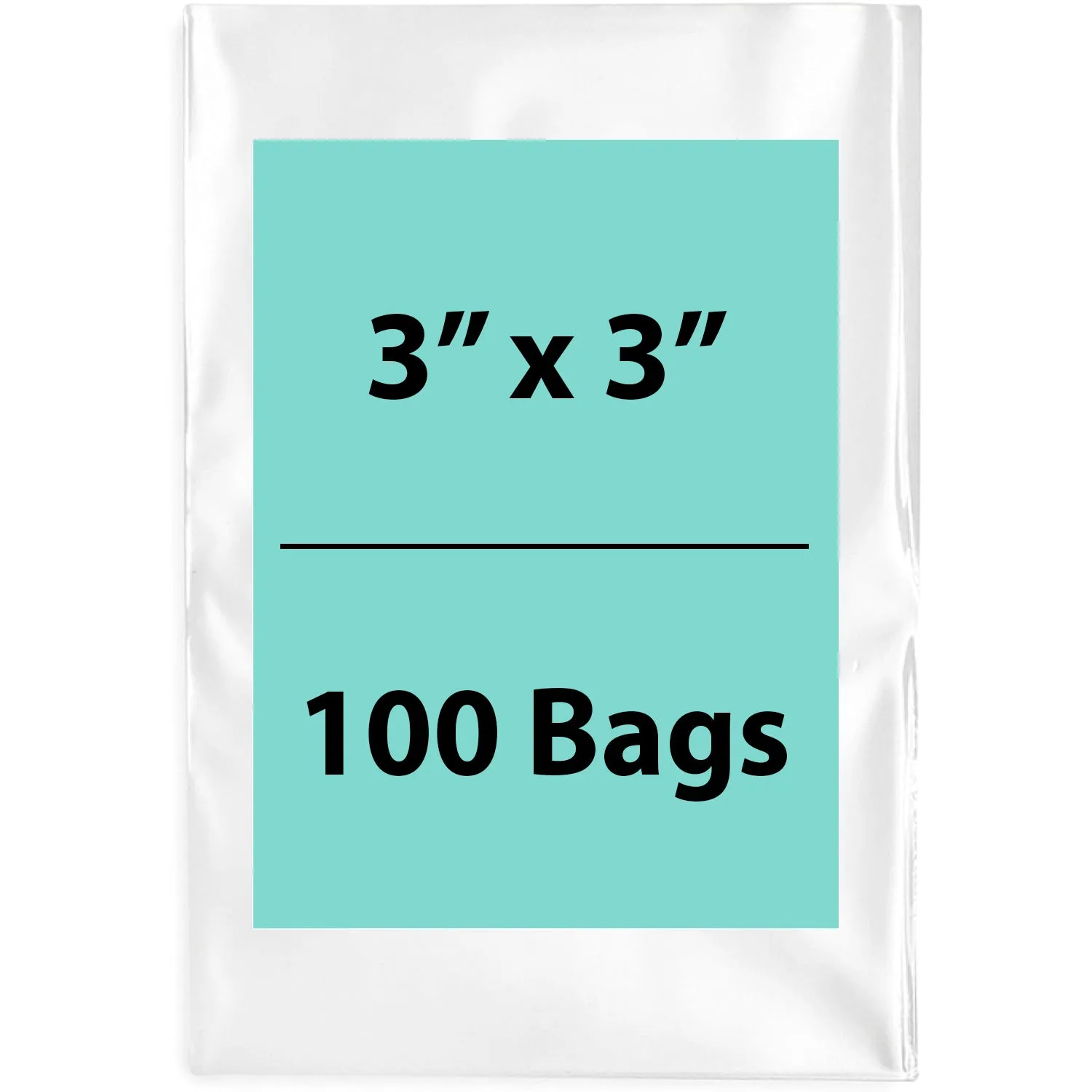 3X3 inches Clear Flat Poly Bags 1.5Mil Open Top (LDPE)