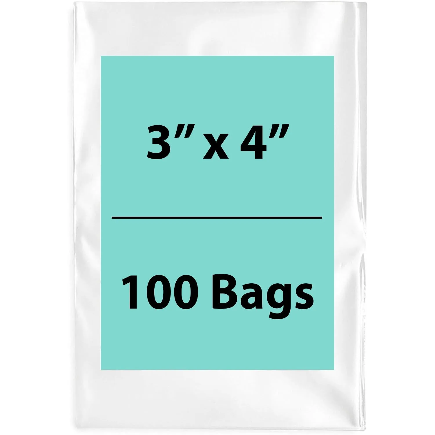 3X4 inches Clear Flat Poly Bags 1.25Mil Open Top (LDPE)