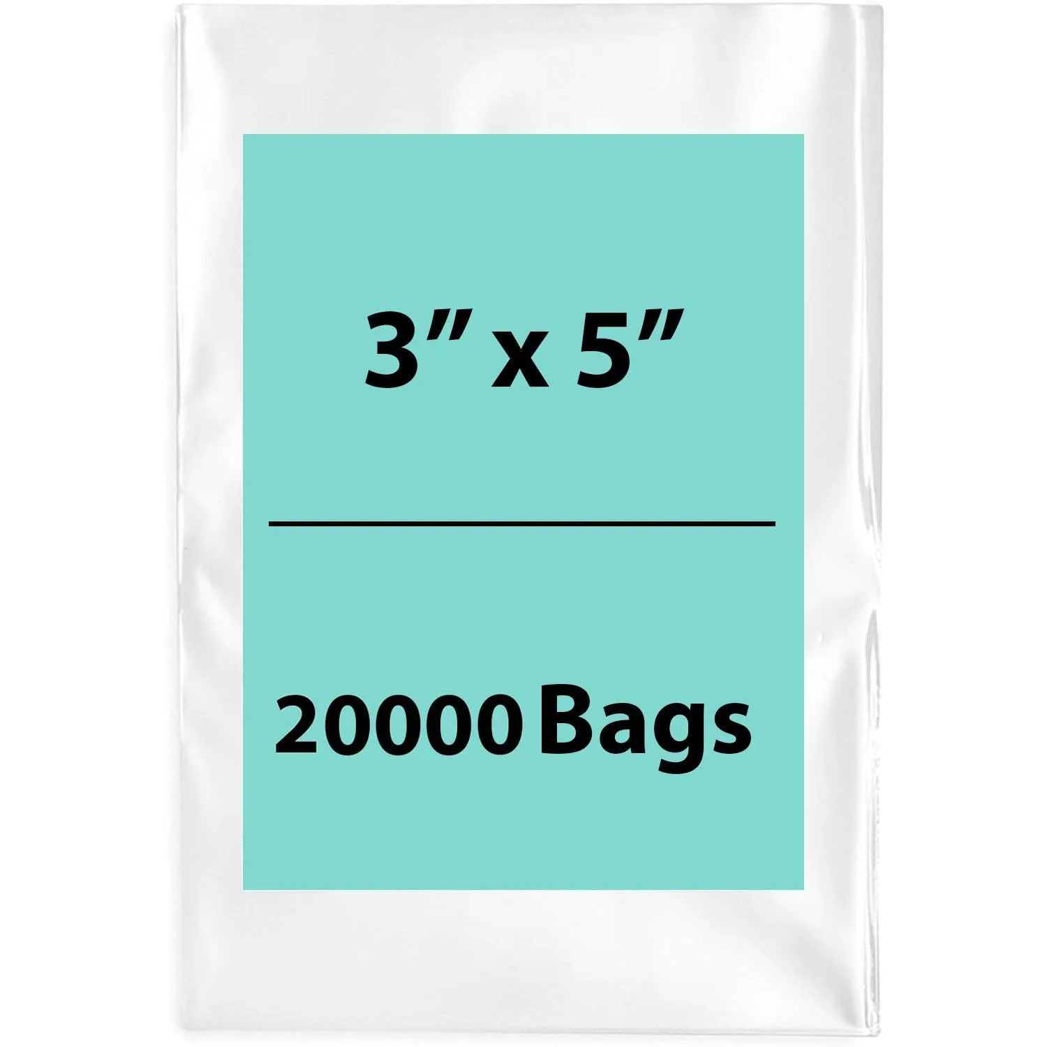 3X5 inches Clear Flat Poly Bags 2Mil Open Top (LDPE)