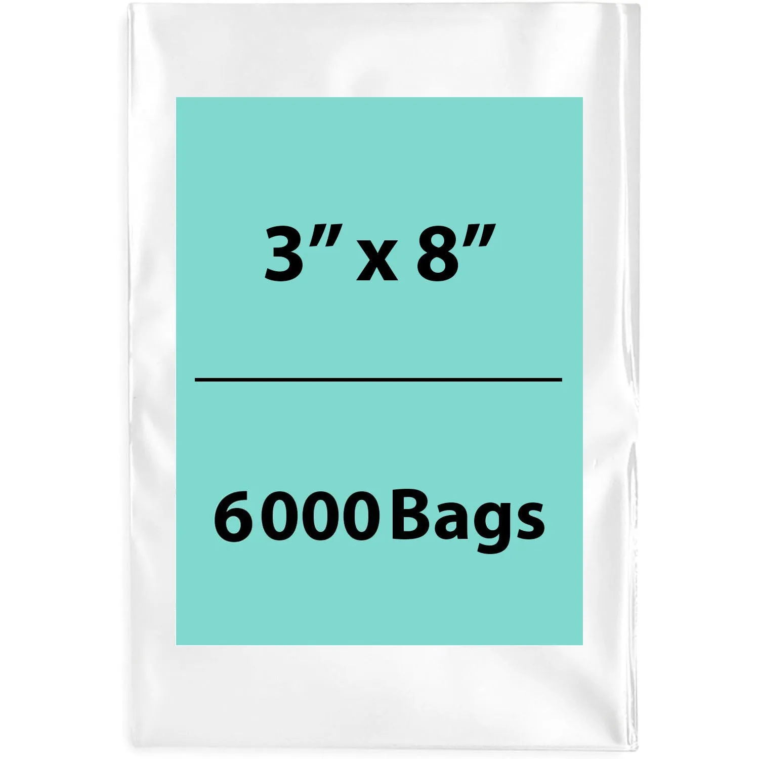 3X8 inches Clear Flat Poly Bags 4Mil Open Top (LDPE)