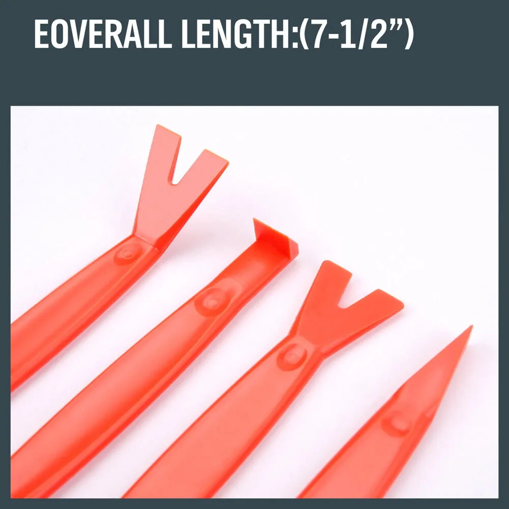 4 Piece Pry Bar Set | Plastic Trim Automotive Moulding Removal Tool