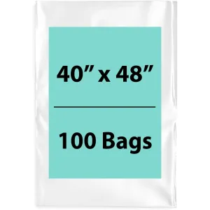 40X48 inches Clear Flat Poly Bags 1.5Mil Open Top (LDPE)