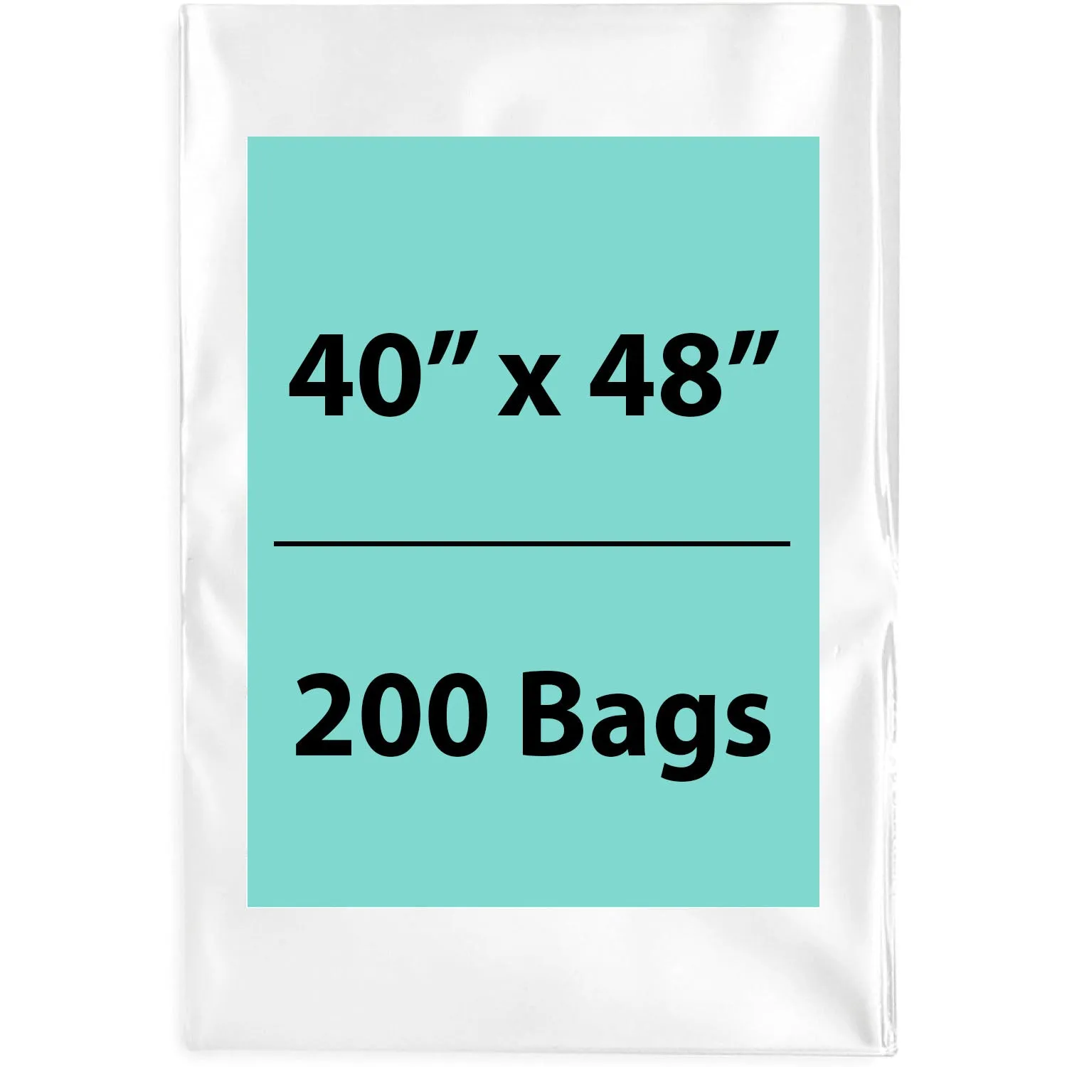 40X48 inches Clear Flat Poly Bags 1.5Mil Open Top (LDPE)