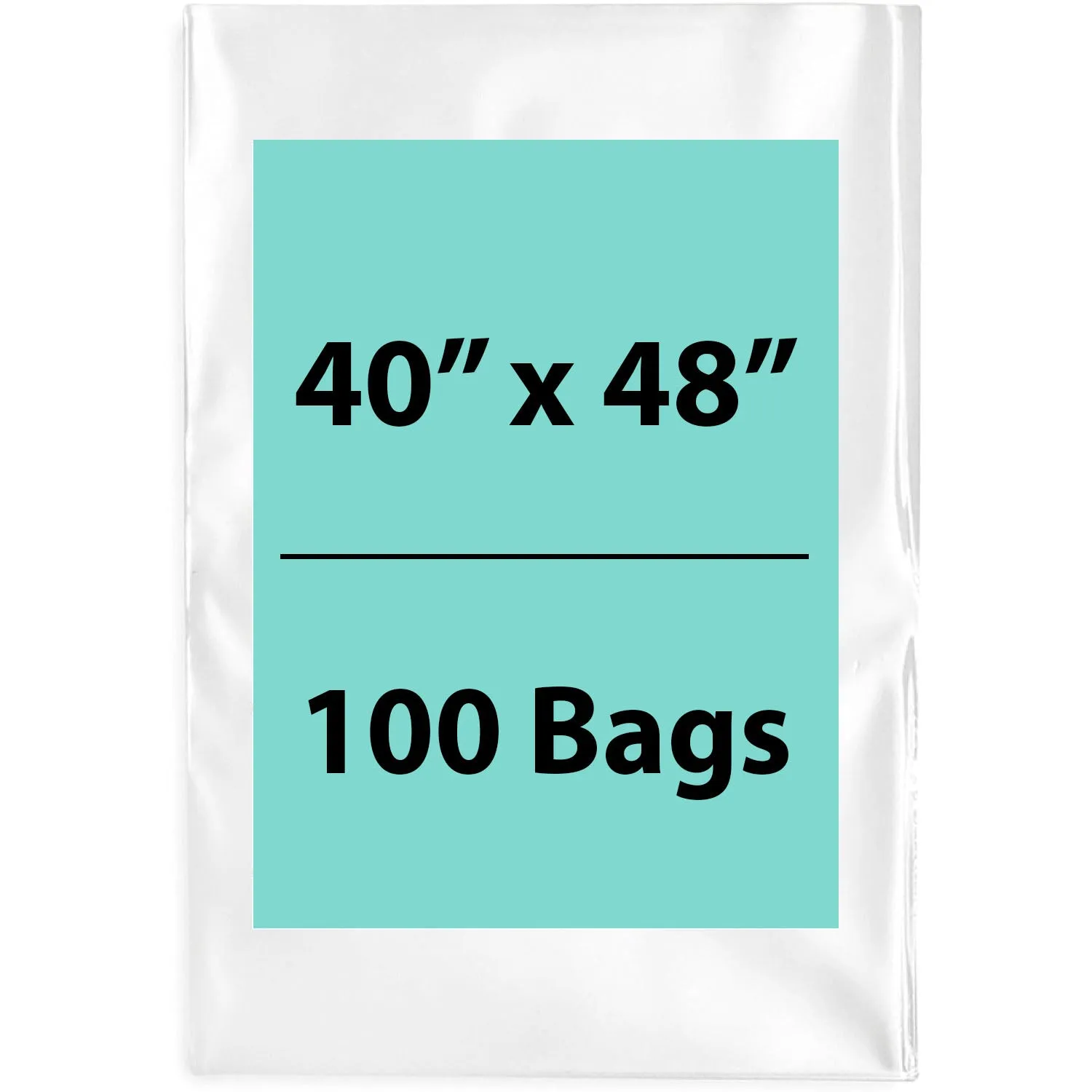 40X48 inches Clear Flat Poly Bags 1.5Mil Open Top (LDPE)