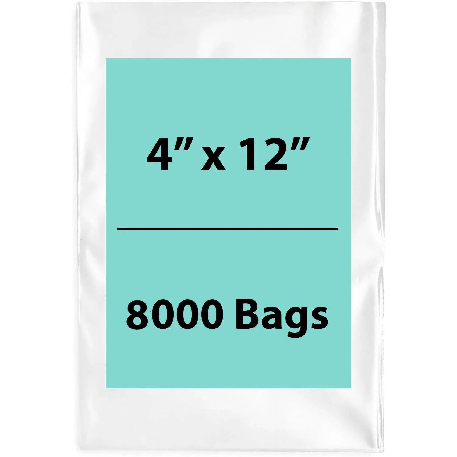 4X12 inches Clear Flat Poly Bags 1.5Mil Open Top (LDPE)