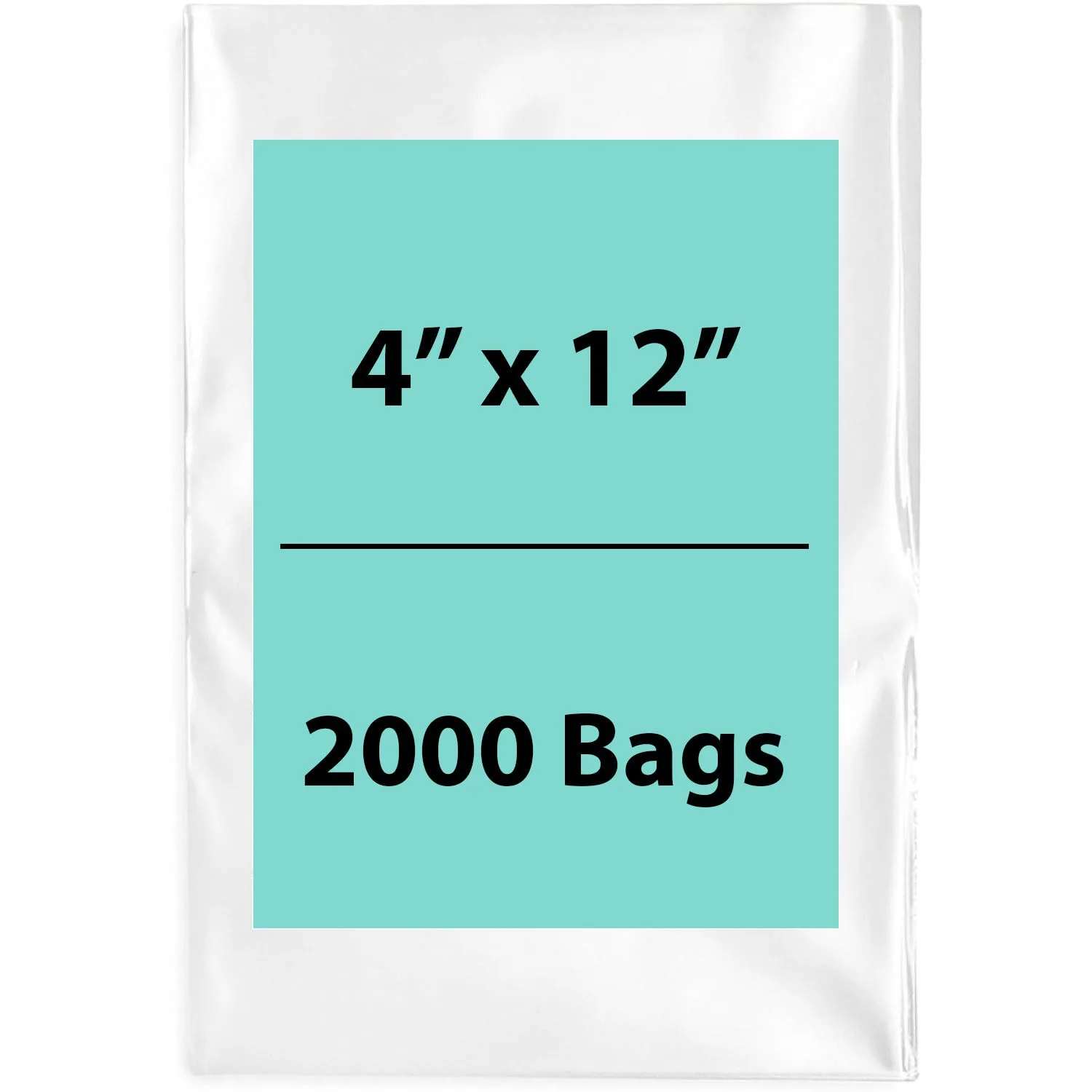 4X12 inches Clear Flat Poly Bags 1.5Mil Open Top (LDPE)