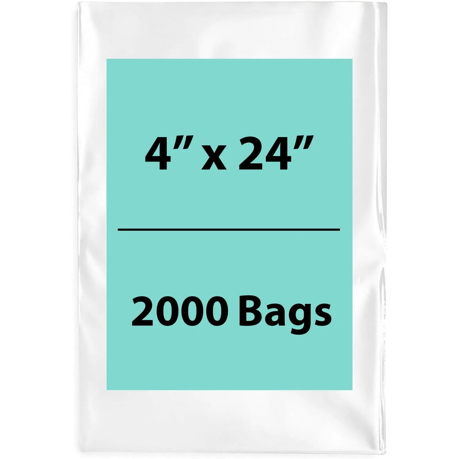4X24 inches Clear Flat Poly Bags 4Mil Open Top (LDPE)