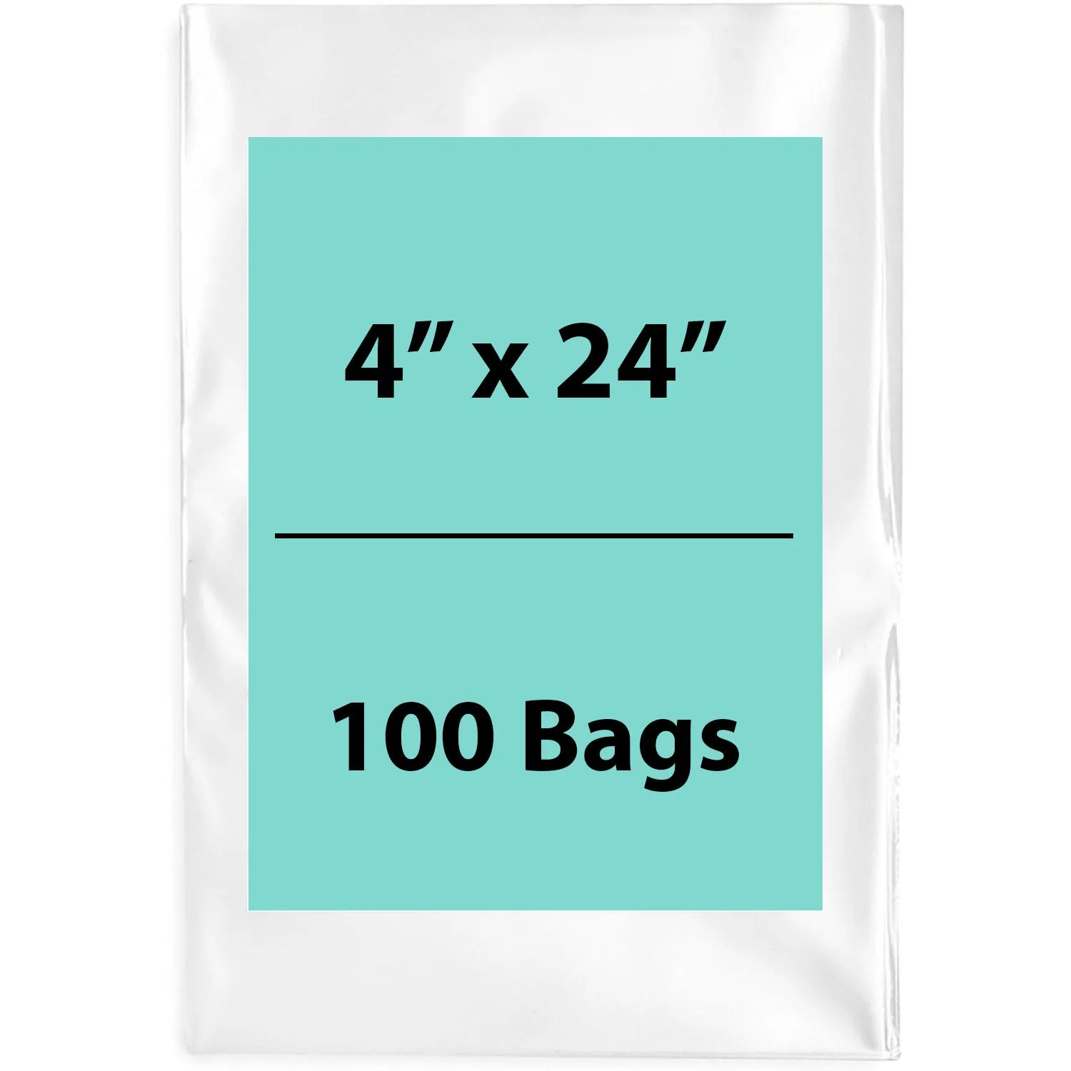 4X24 inches Clear Flat Poly Bags 4Mil Open Top (LDPE)