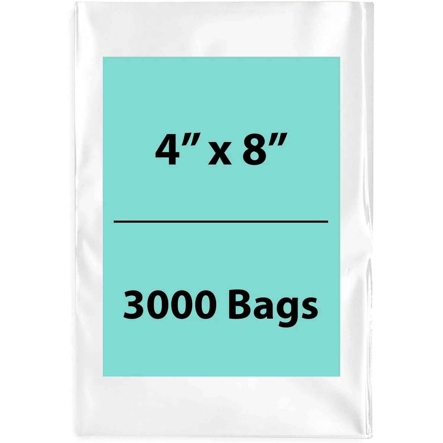 4X8 inches Clear Flat Poly Bags 1.5Mil Open Top (LDPE)