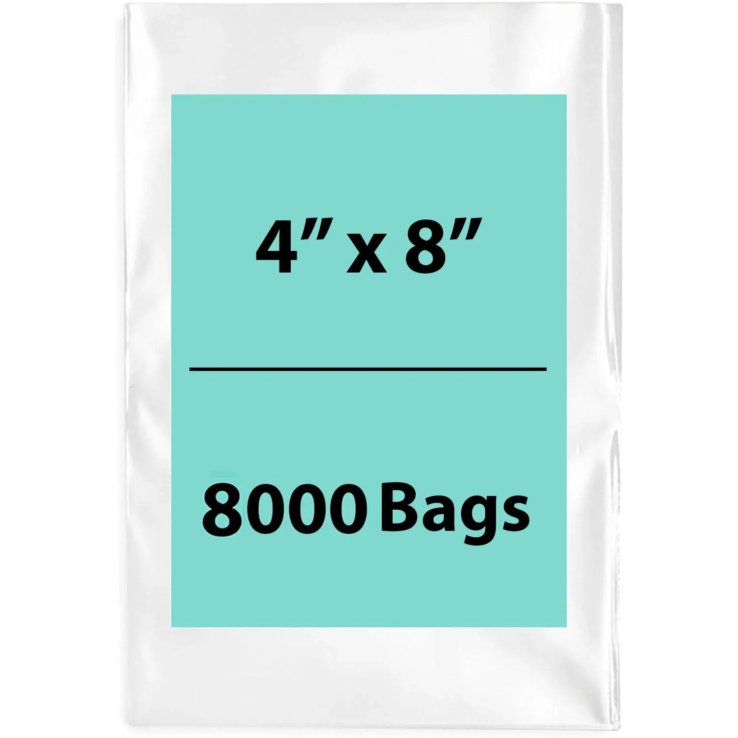 4X8 inches Clear Flat Poly Bags 2Mil Open Top (LDPE)