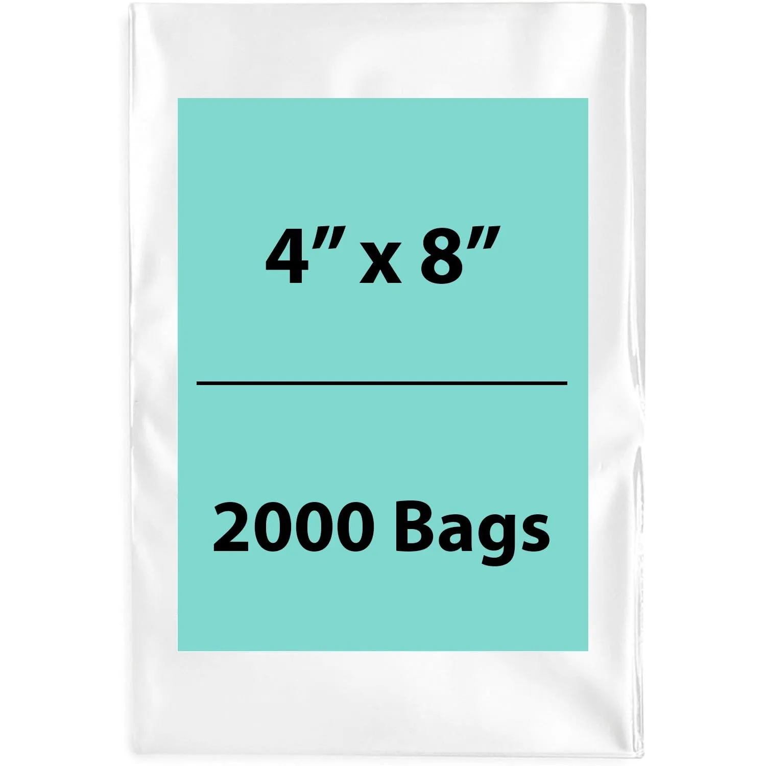4X8 inches Clear Flat Poly Bags 2Mil Open Top (LDPE)