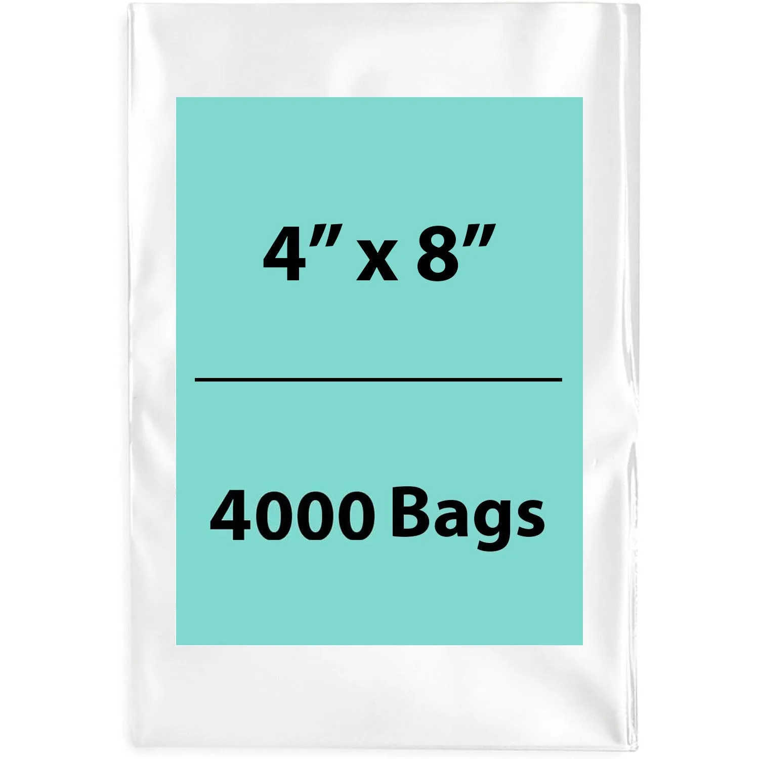4X8 inches Clear Flat Poly Bags 4Mil Open Top (LDPE)