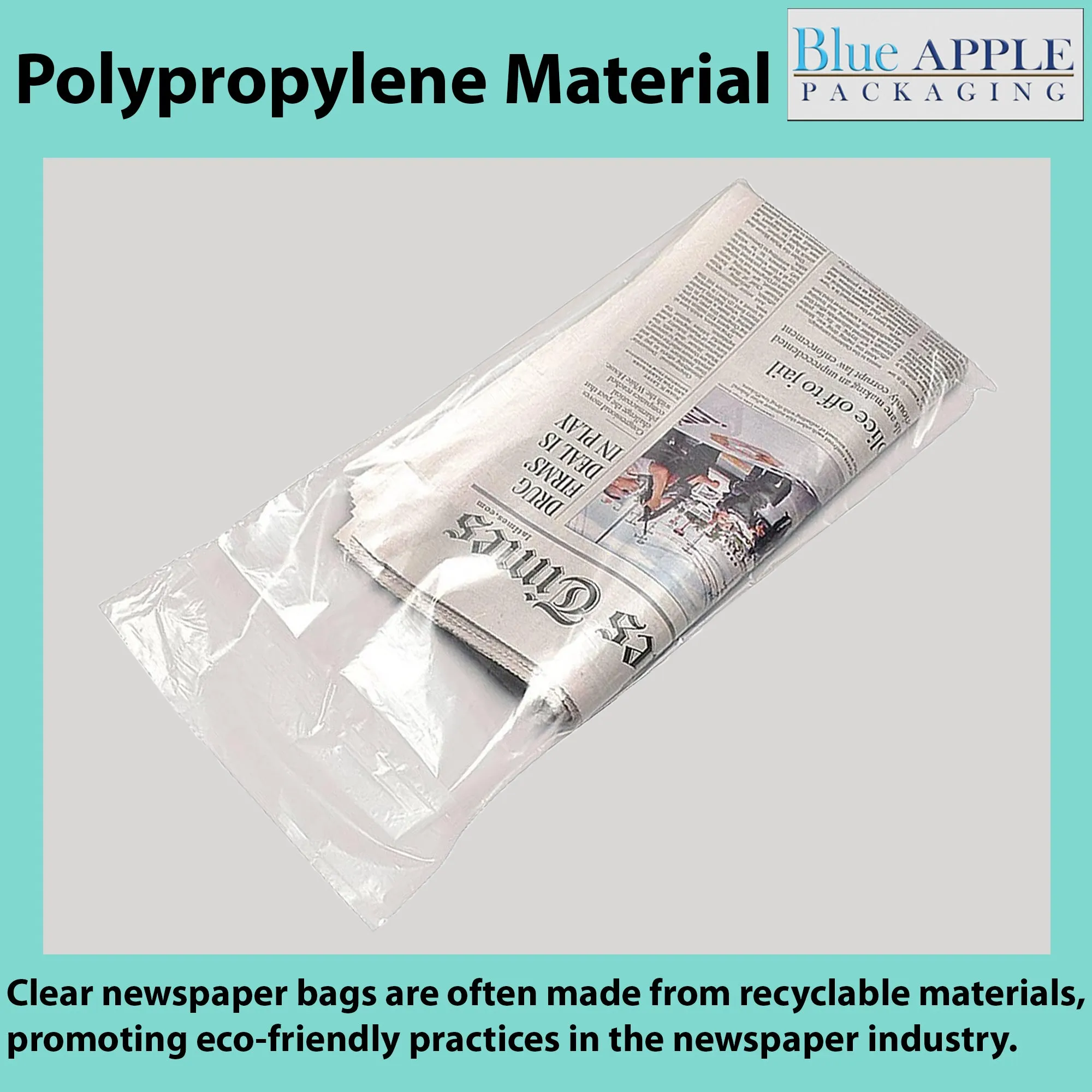 5.5X15 inches Clear Newspaper Bags 0.65 Mil Polypropylene