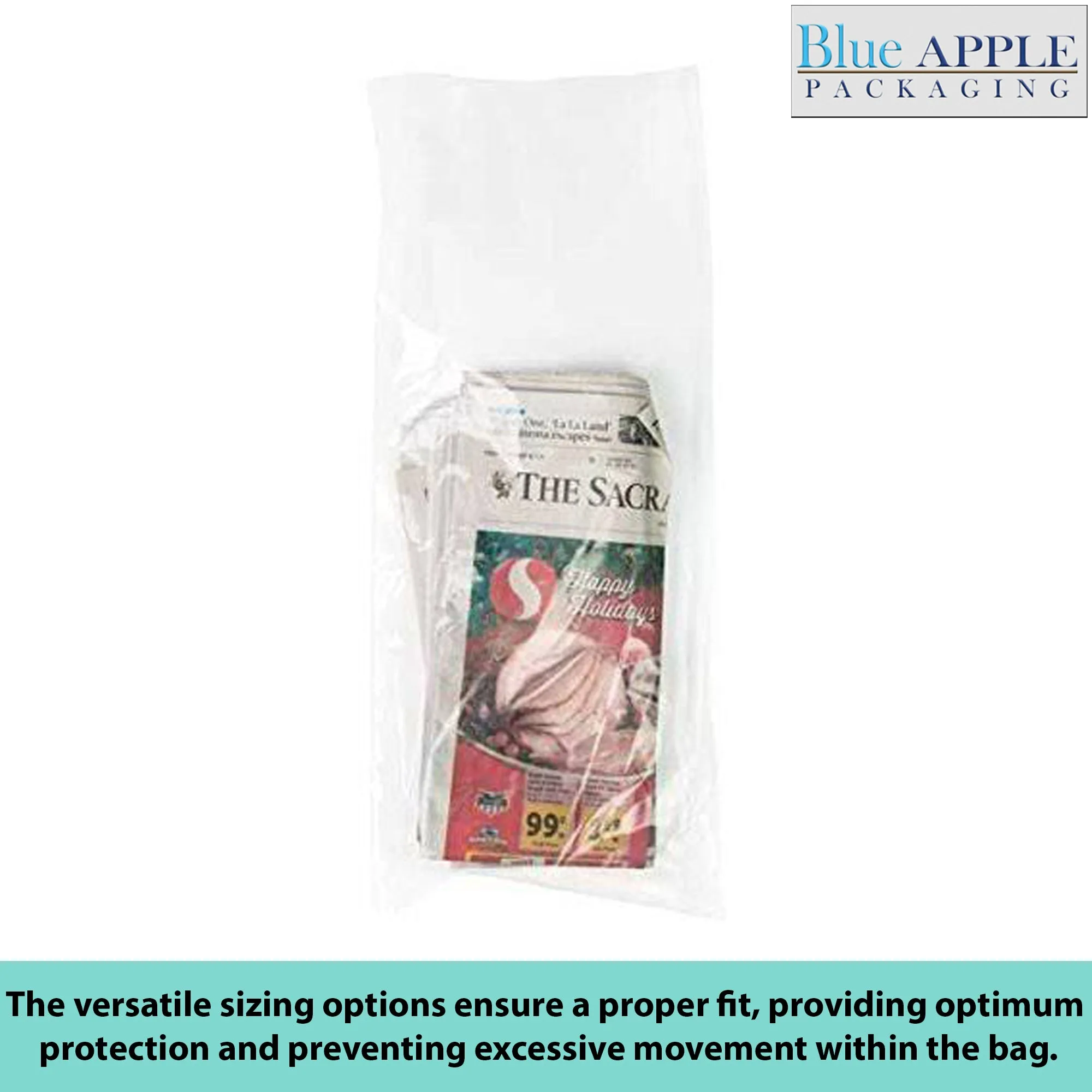 5.5X15 inches Clear Newspaper Bags 0.65 Mil Polypropylene