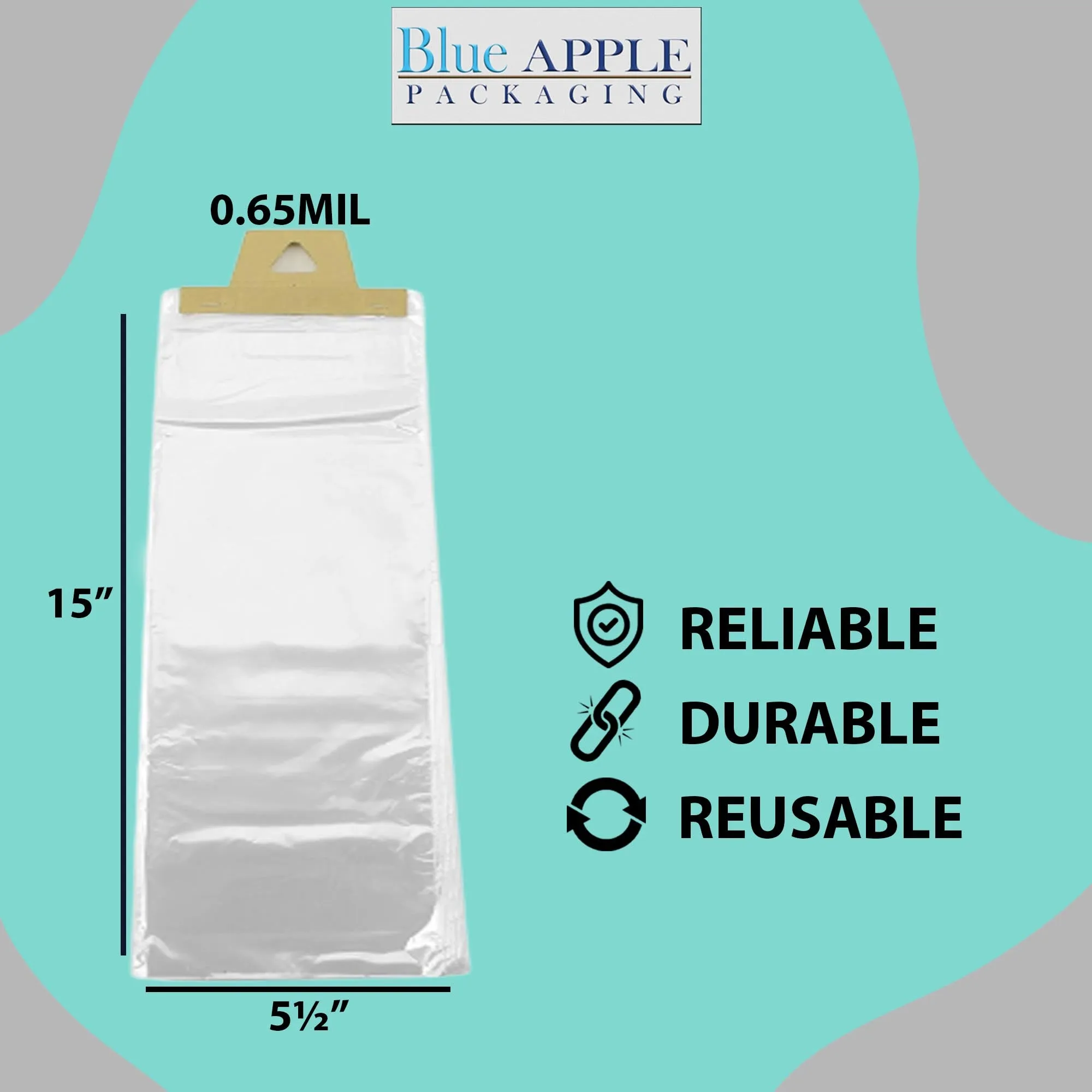 5.5X15 inches Clear Newspaper Bags 0.65 Mil Polypropylene