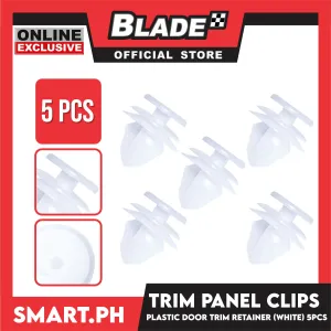 5pcs Auto Fastener Door Trim Panel Clips (White) Plastic Door Trim Retainer, Universal Type Car Door Panel Fastener Car Interior Trim Fixed Clips Automobile Supplies