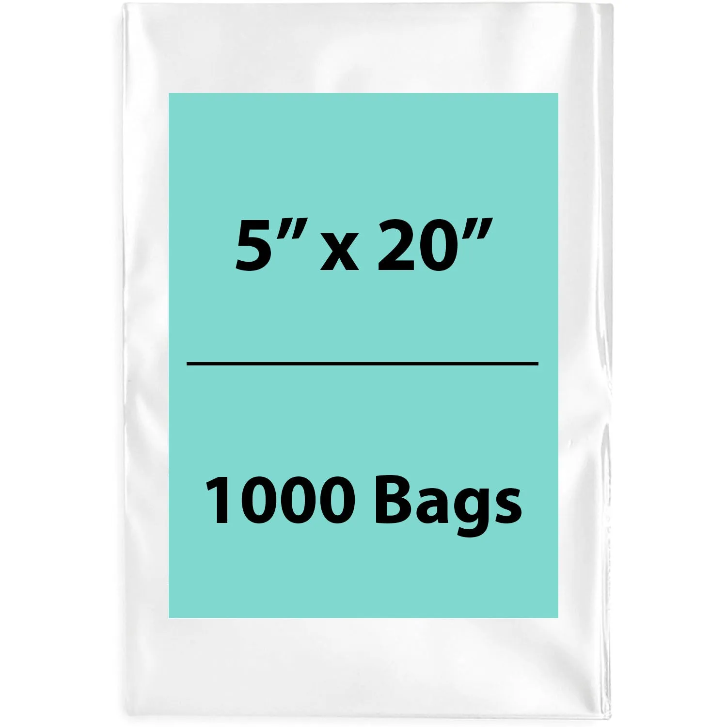 5X20 inches Clear Flat Poly Bags 1.5Mil Open Top (LDPE)