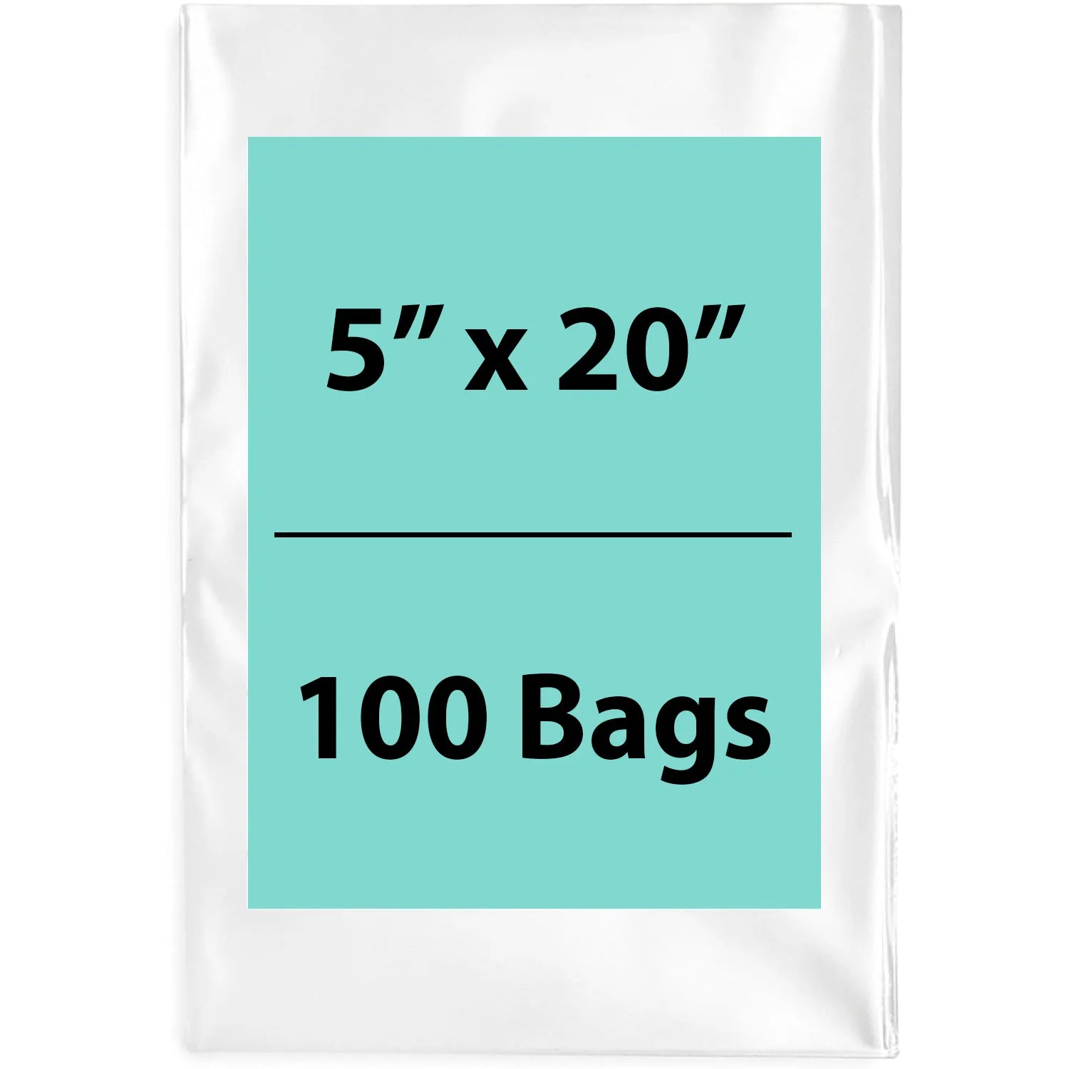 5X20 inches Clear Flat Poly Bags 1.5Mil Open Top (LDPE)