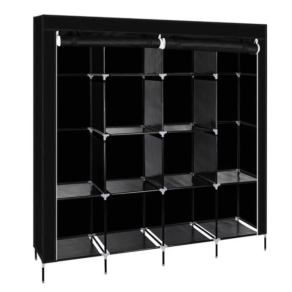 67" Portable Clothes Closet with 12 Shelves, Black