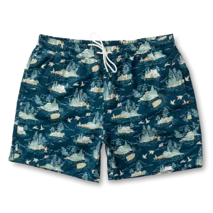 6" Print Sailport Swim Short