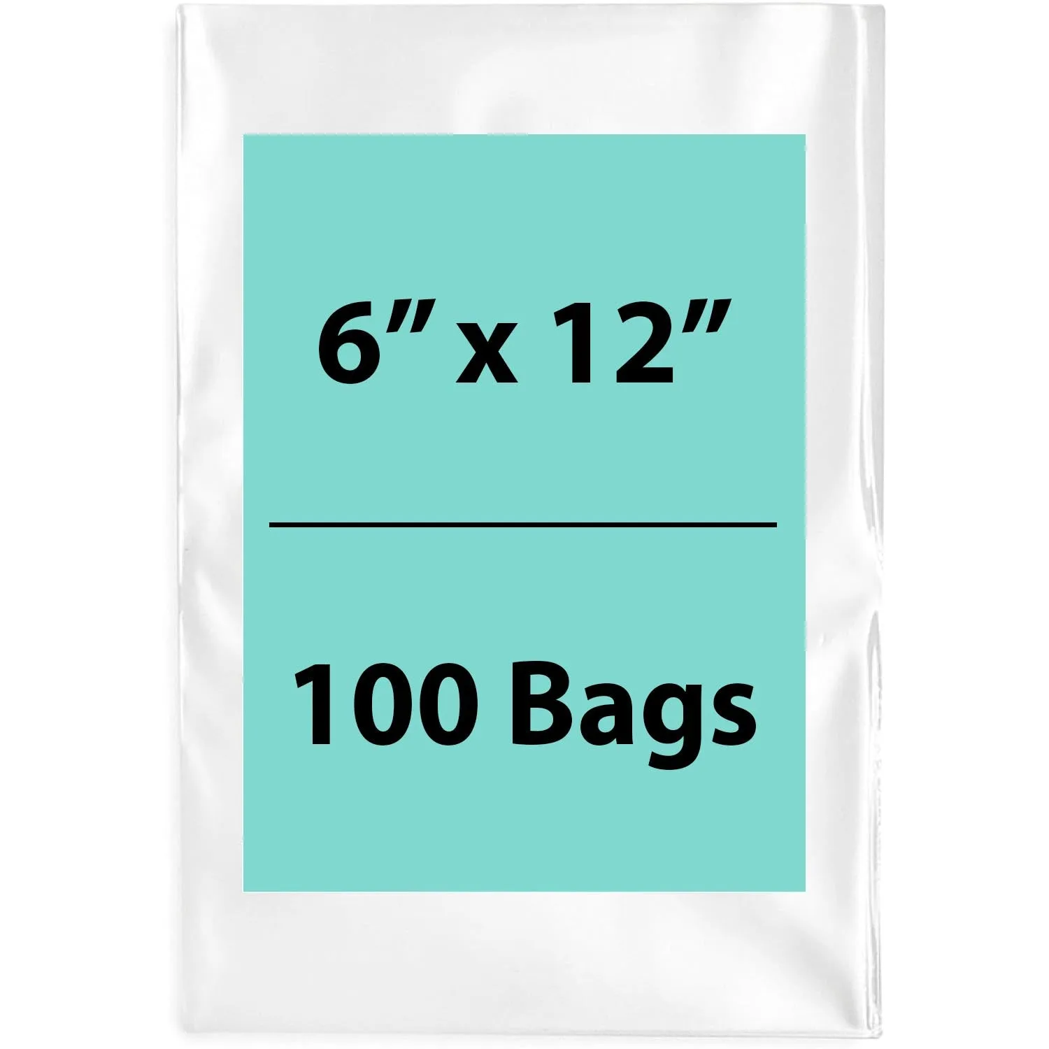 6X12 inches Clear Flat Poly Bags 1.25Mil Open Top (LDPE)