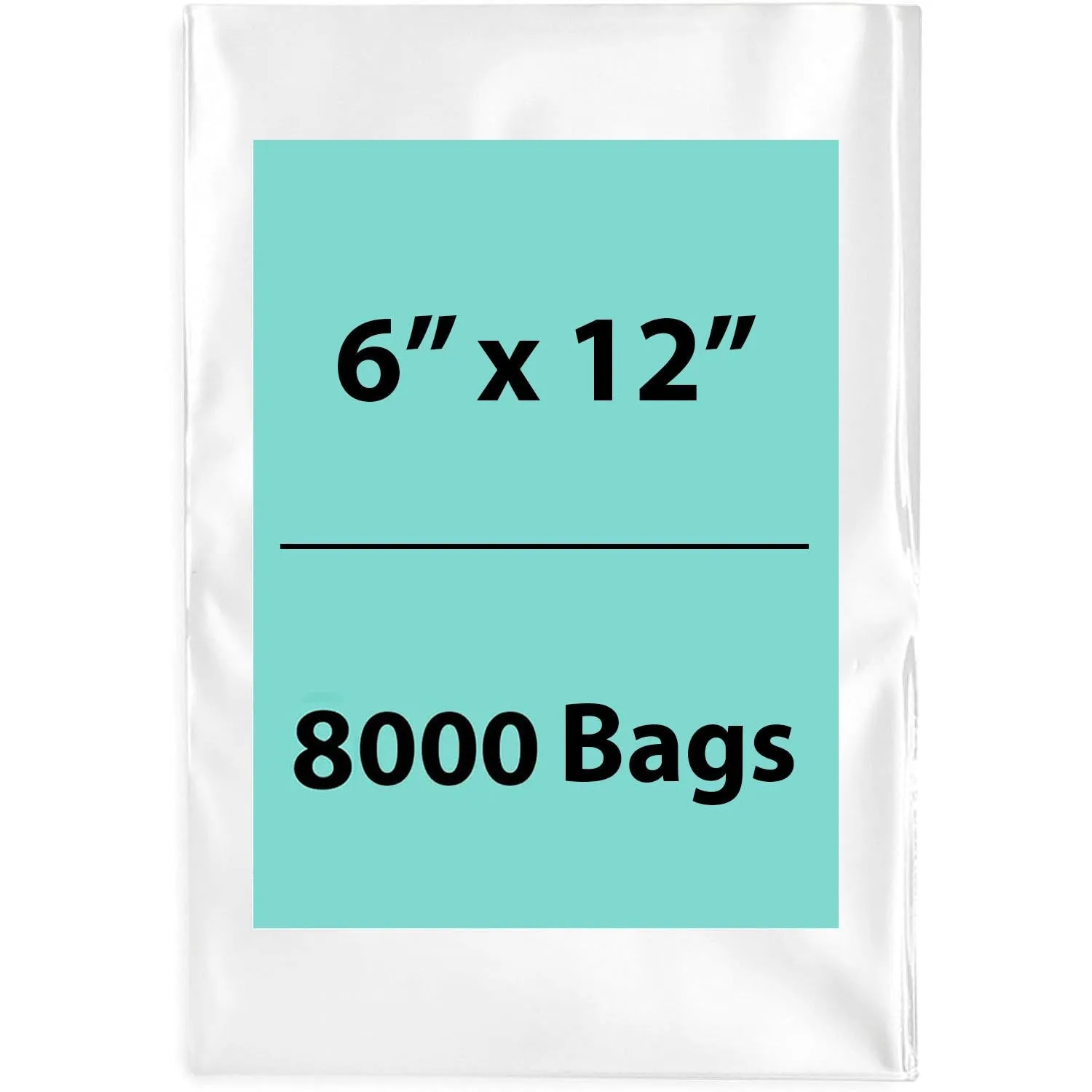 6X12 inches Clear Flat Poly Bags 1.25Mil Open Top (LDPE)