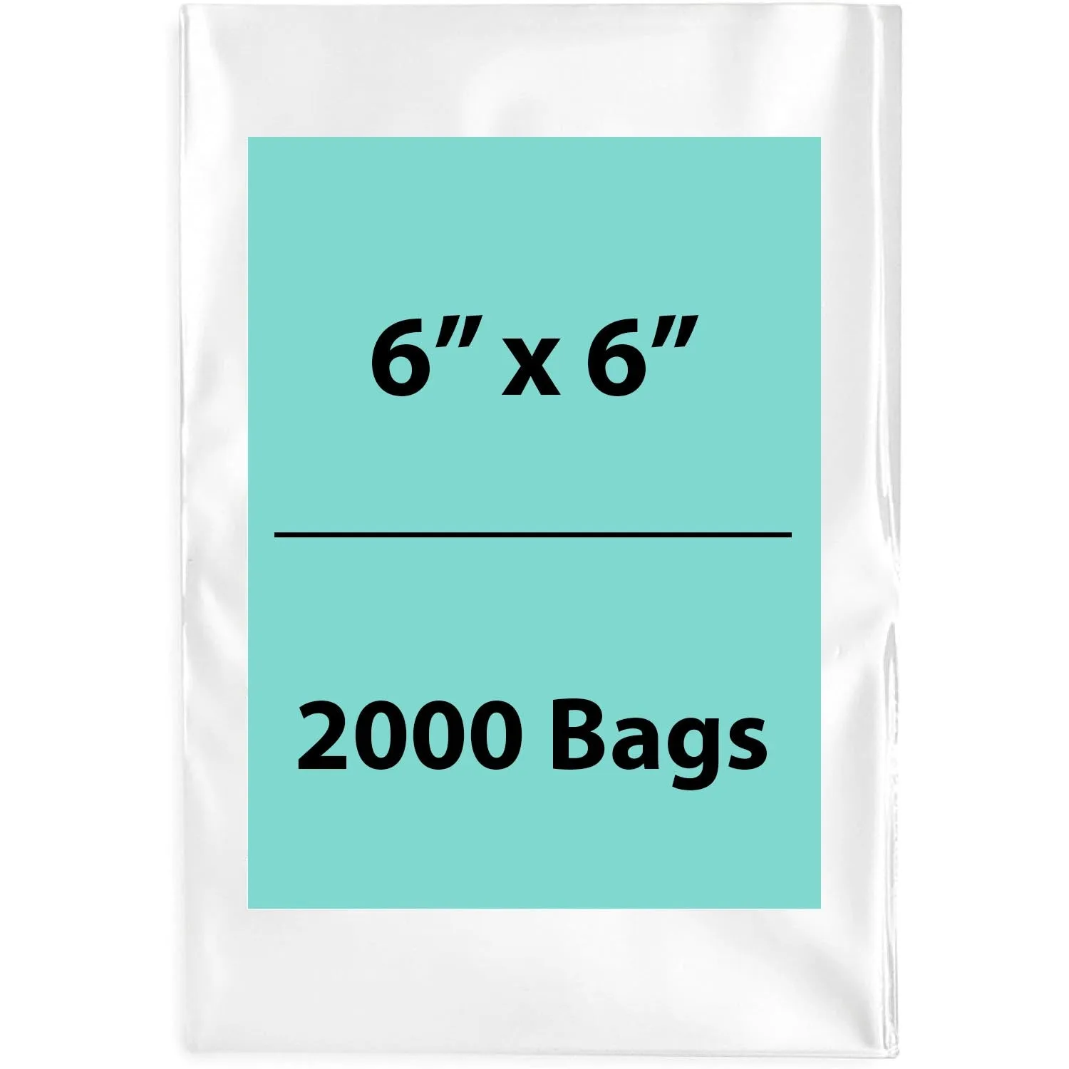 6X6 inches Clear Flat Poly Bags 2Mil Open Top (LDPE)