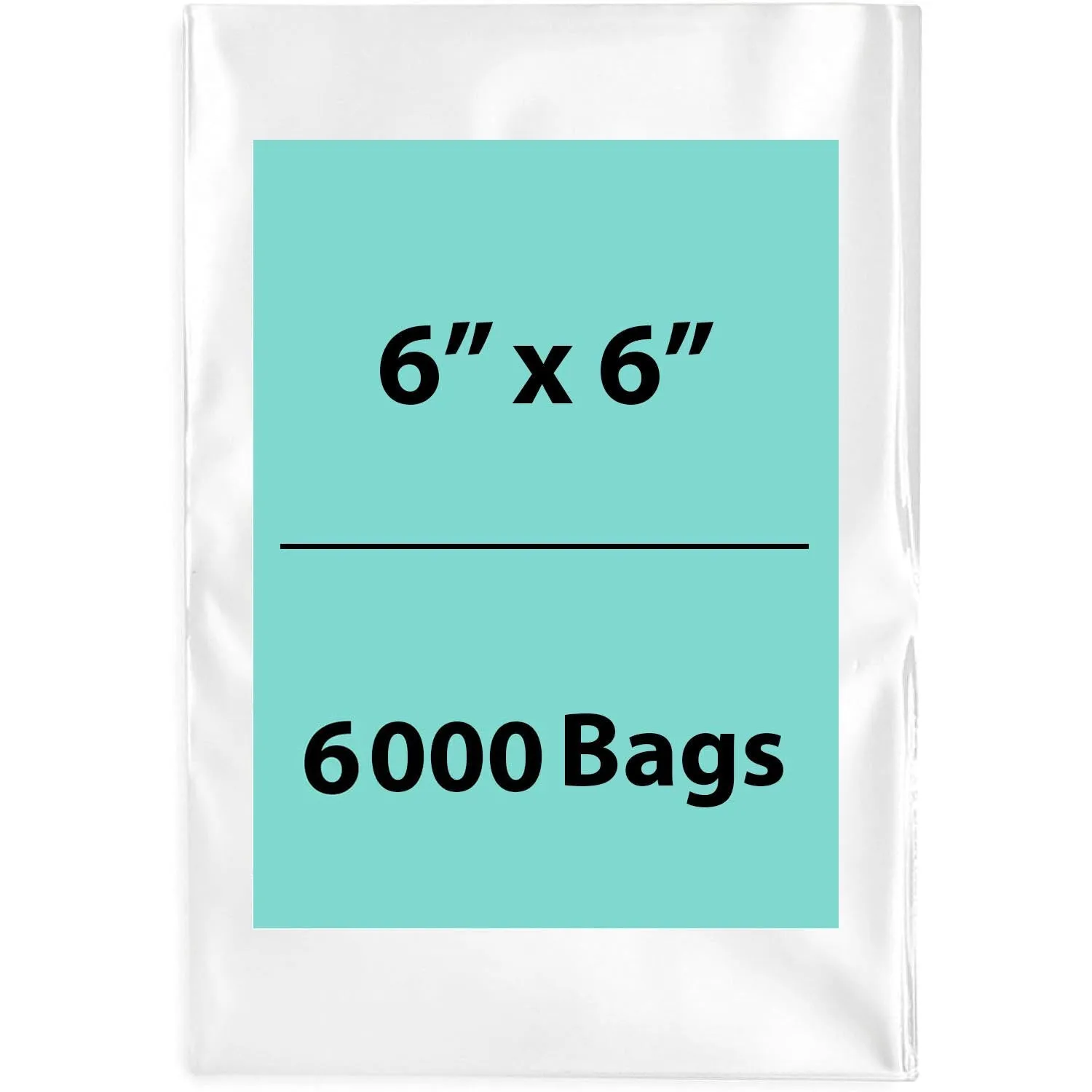 6X6 inches Clear Flat Poly Bags 2Mil Open Top (LDPE)