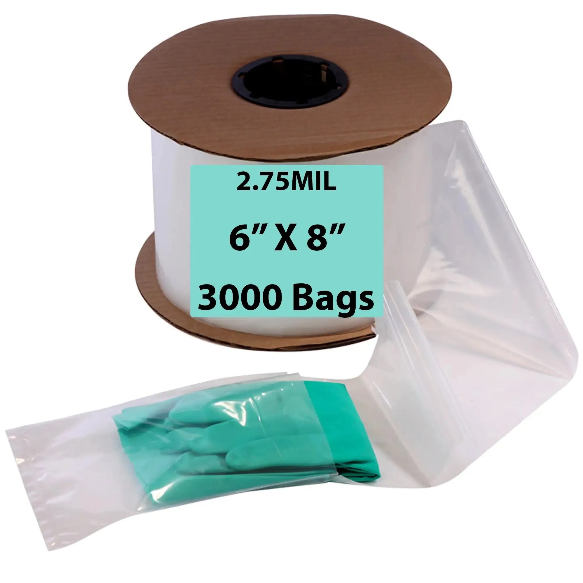 6X8 Inches Kwik-Fill® Pre-Opened Poly Bags on Roll 2.75 Mil AutoBags 750/RL