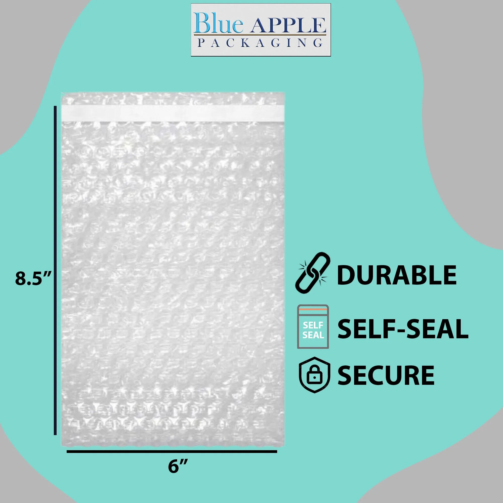 6X8.5 inches Bubble Wrap Bags Self seal pouches Shipping Supplies