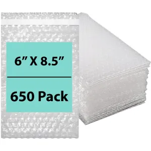 6X8.5 inches Bubble Wrap Bags Self seal pouches Shipping Supplies
