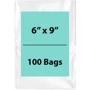 6X9 inches Clear Flat Poly Bags 3Mil Open Top (LDPE)