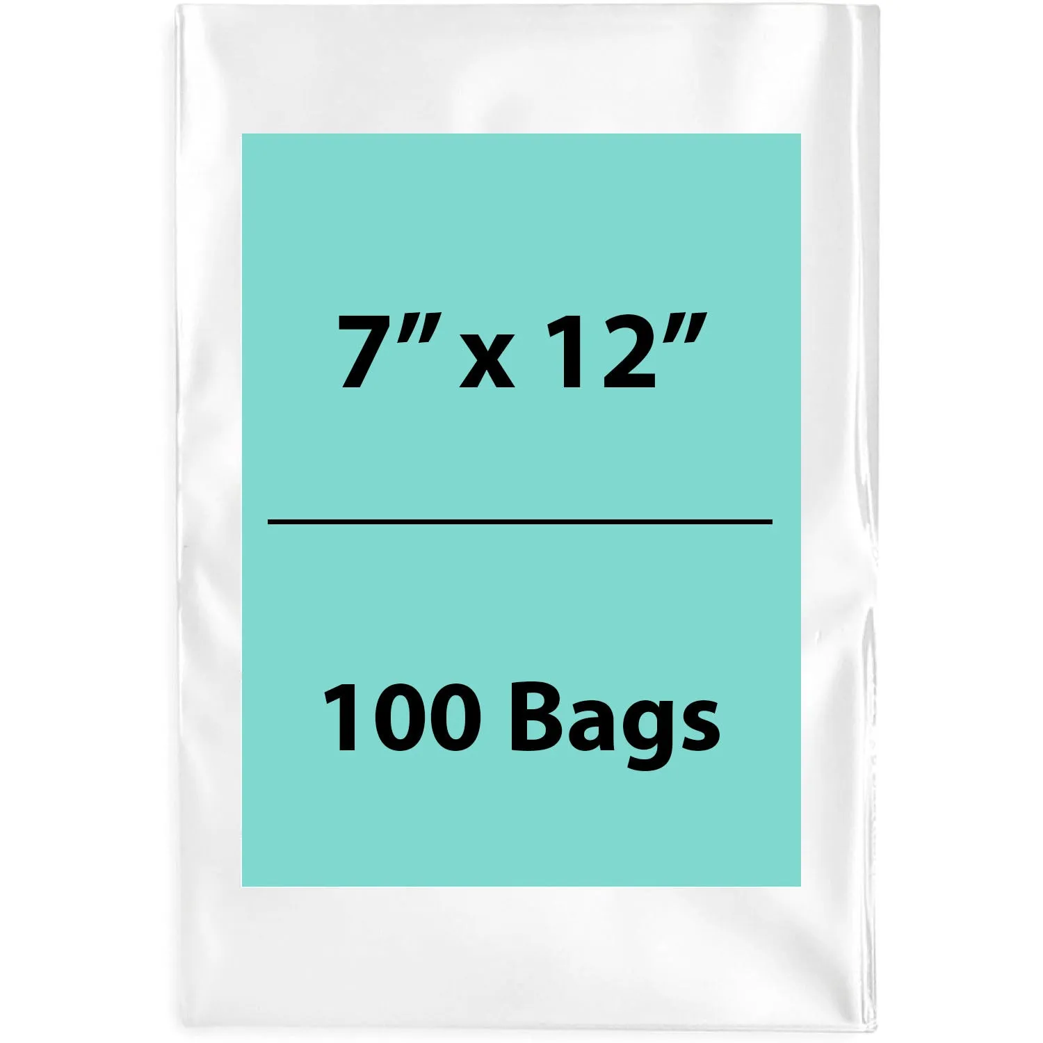 7X12 inches Clear Flat Poly Bags 2Mil Open Top (LDPE)