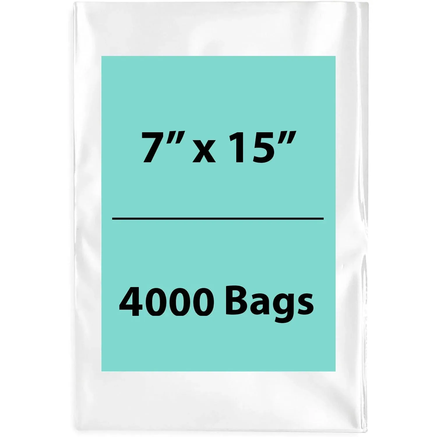 7X15 inches Clear Flat Poly Bags 1.5Mil Open Top (LDPE)