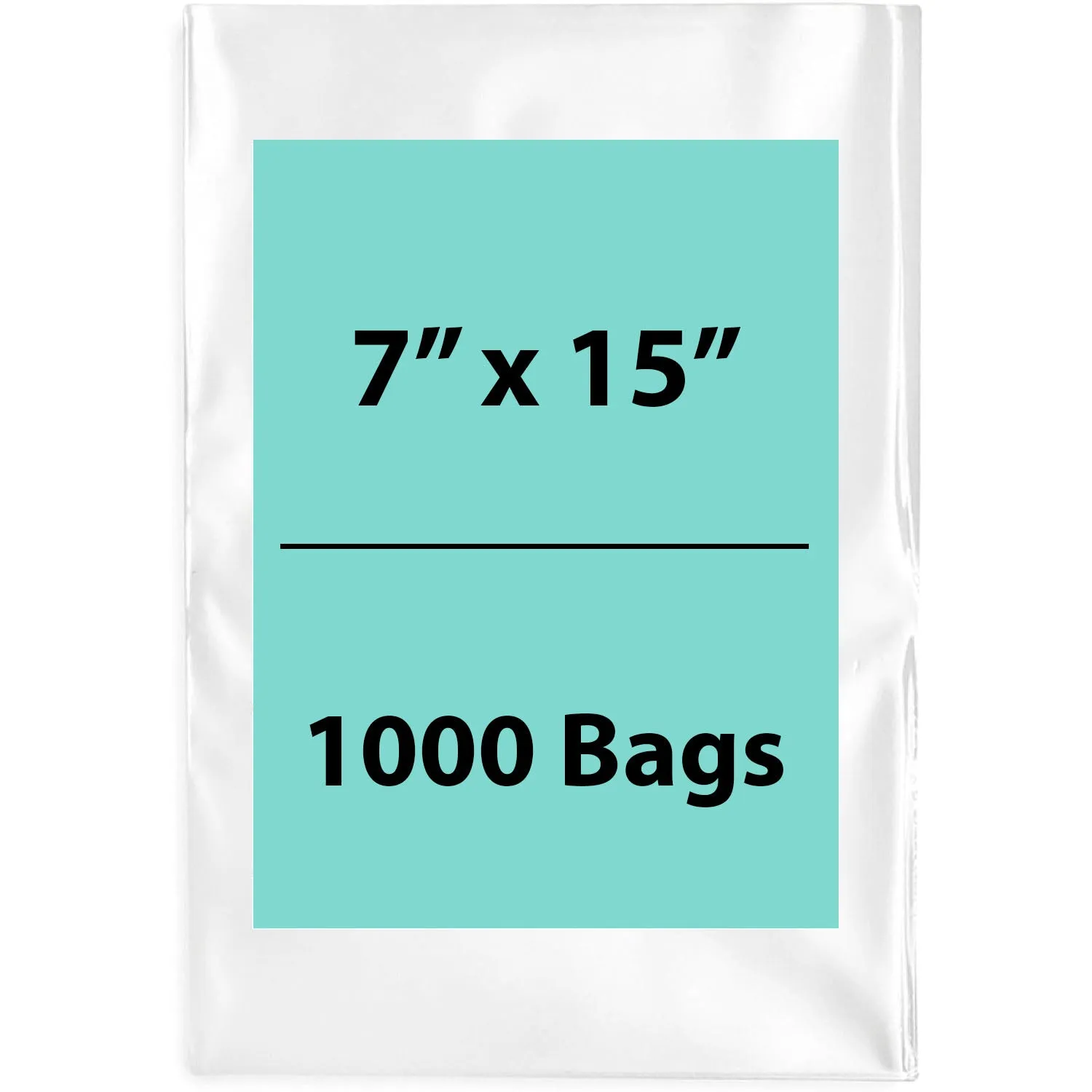 7X15 inches Clear Flat Poly Bags 1.5Mil Open Top (LDPE)