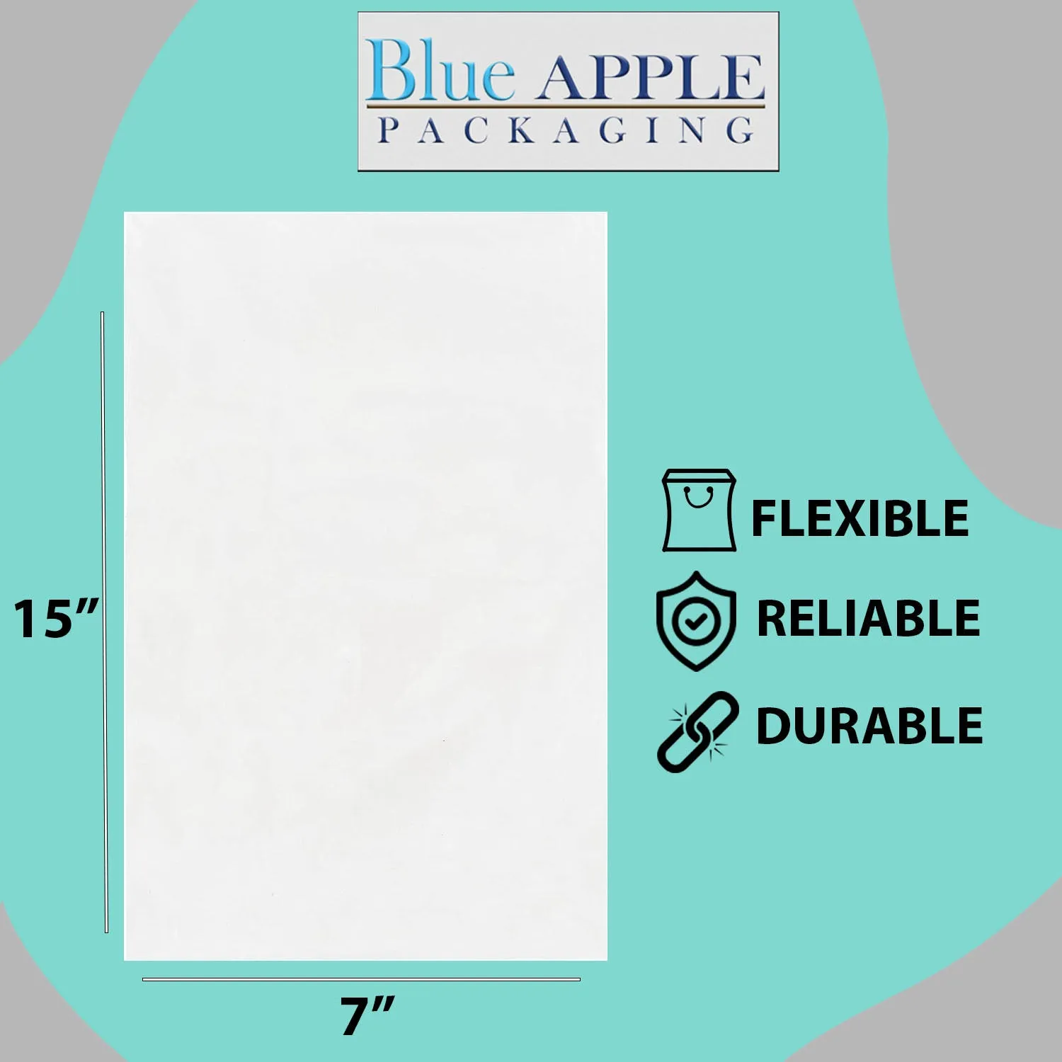 7X15 inches Clear Flat Poly Bags 1.5Mil Open Top (LDPE)