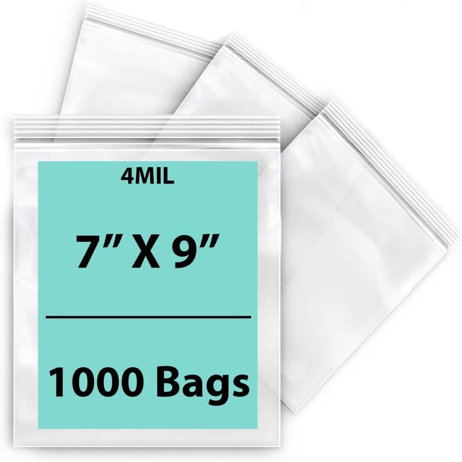 7X9 inches Reclosable Single Line Zipper Poly Bags 4 Mil (LDPE)