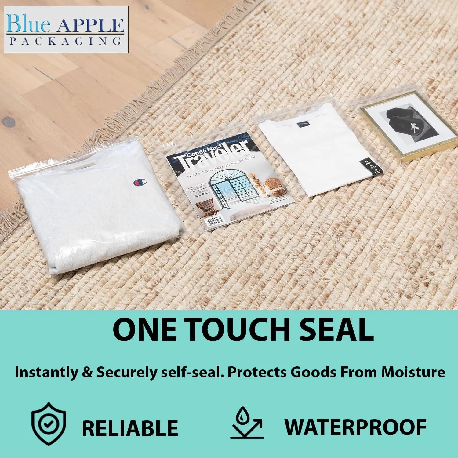 7X9 inches Reclosable Single Line Zipper Poly Bags 4 Mil (LDPE)