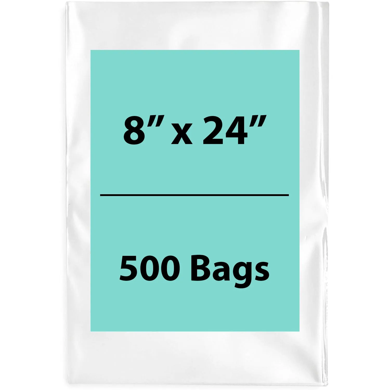 8X24 inches Clear Flat Poly Bags 4Mil Open Top (LDPE)