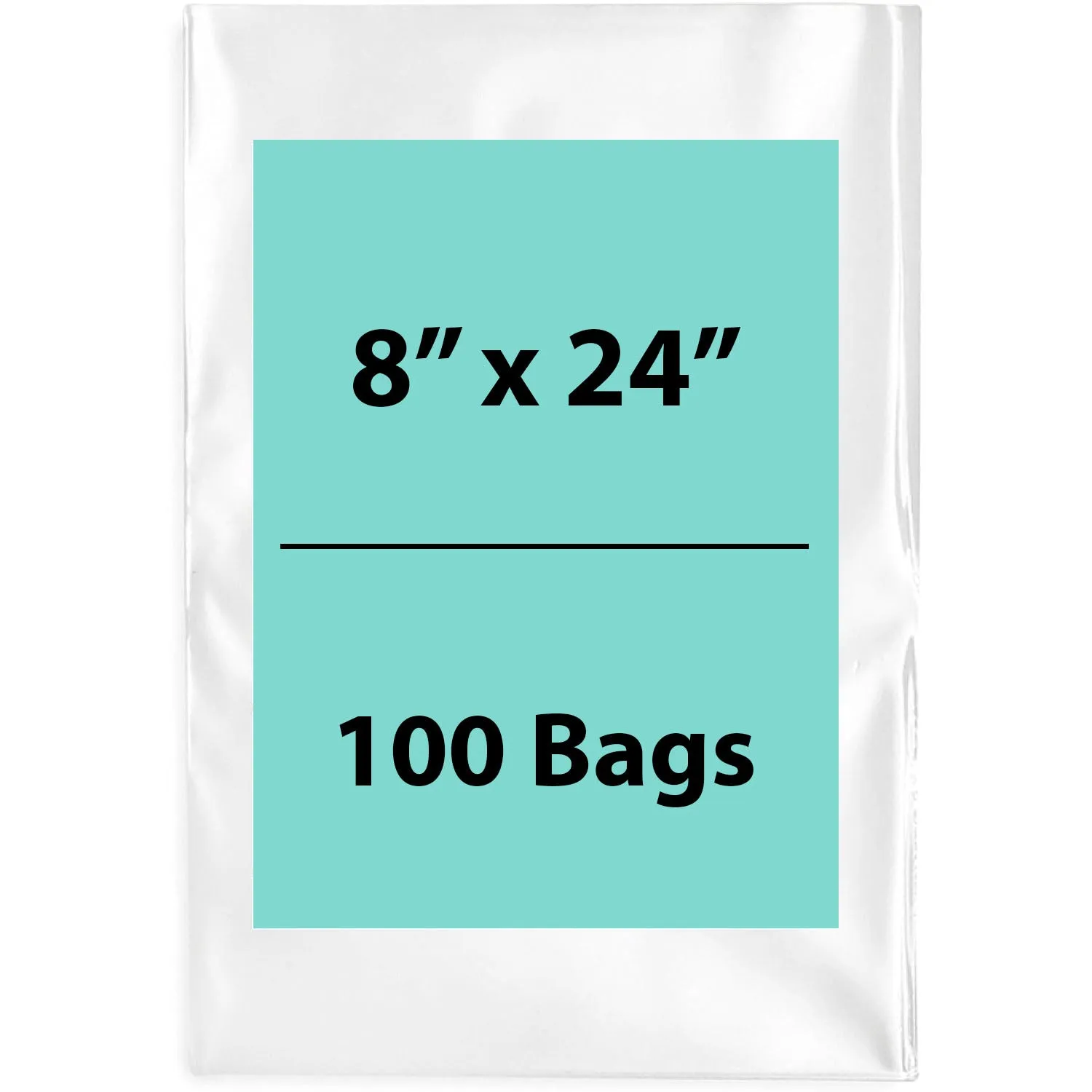 8X24 inches Clear Flat Poly Bags 4Mil Open Top (LDPE)