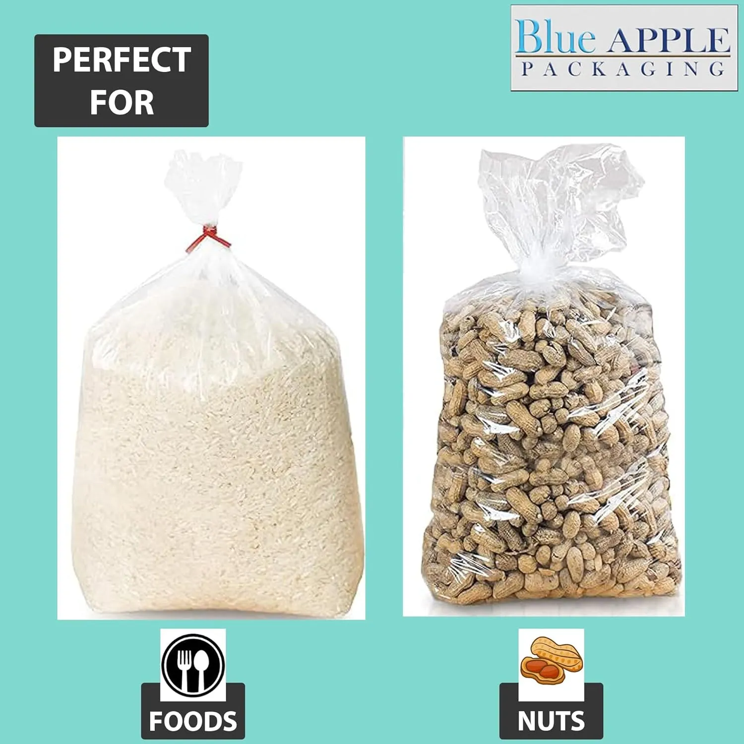 8X5X18 inches Gusseted Poly Bags Clear 1 Mil Low Density LDPE