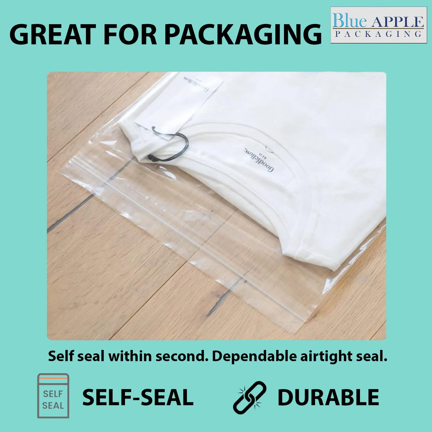 8X8 inches Reclosable Single Line Zipper Poly Bags 2 Mil (LDPE)