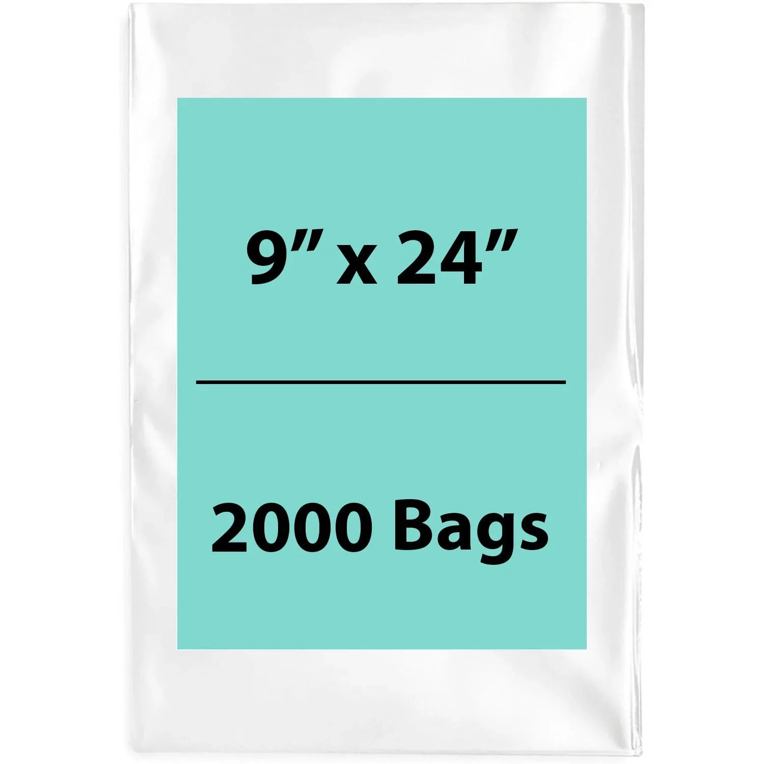 9X24 inches Clear Flat Poly Bags 1.5Mil Open Top (LDPE)