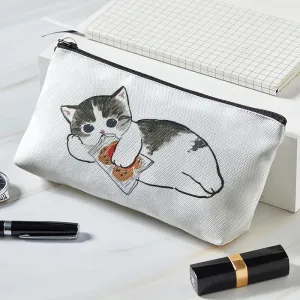 Adorable Kawaii Cat Makeup Bag 🐾✨ - Cute Canvas Cosmetic Organizer for Travel & Toiletries! 👜🌈