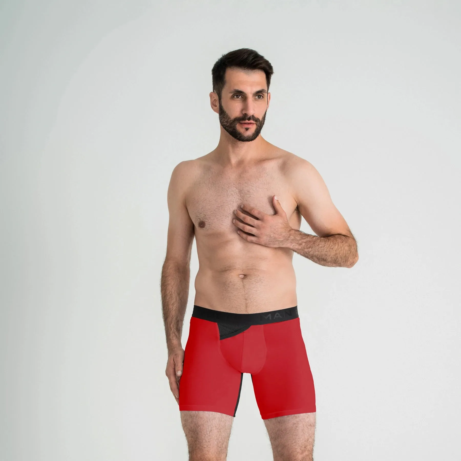AirFlow Boxer Brief 7.6" OpenFly, Red