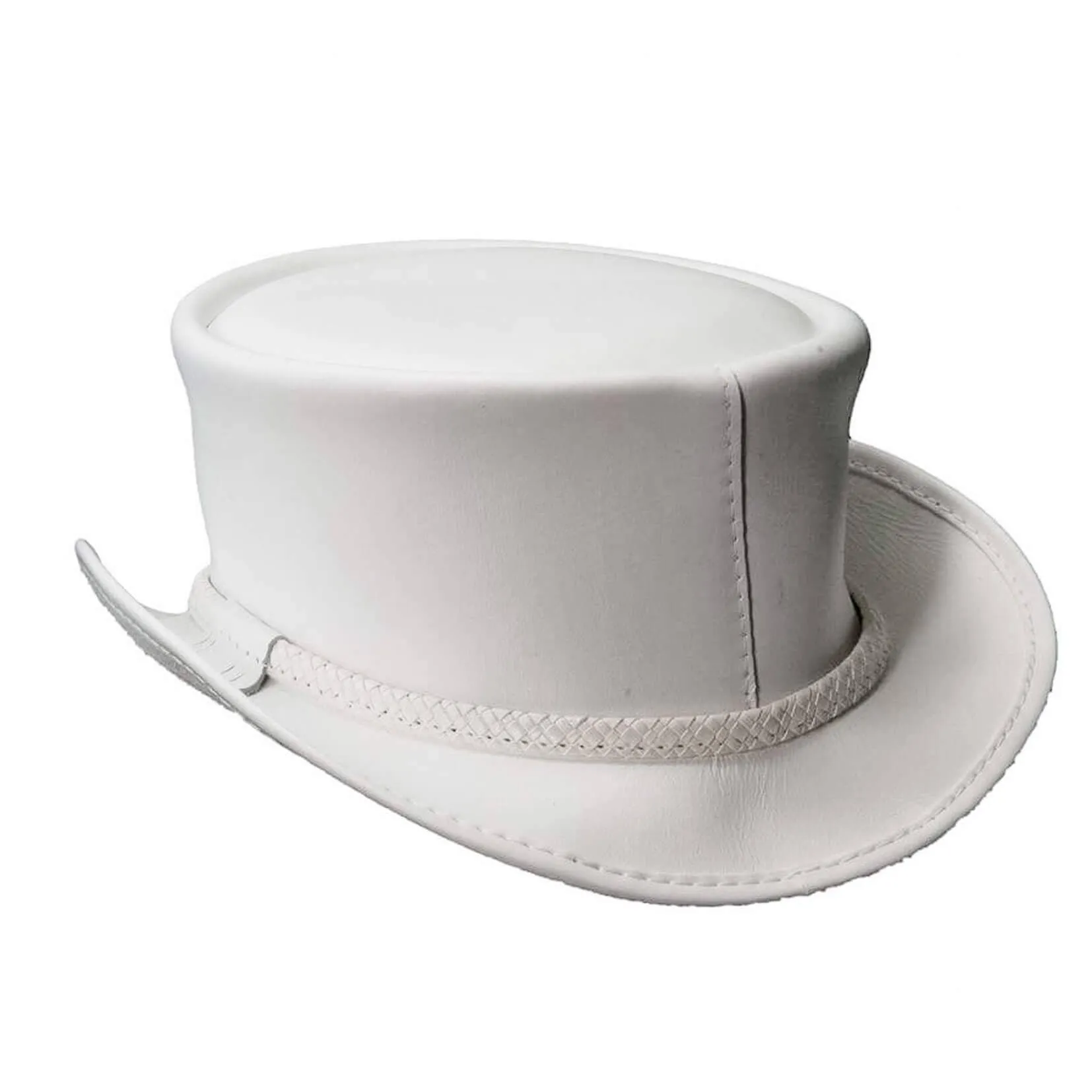American Hat Makers Ghost Rider - White Leather Top Hat