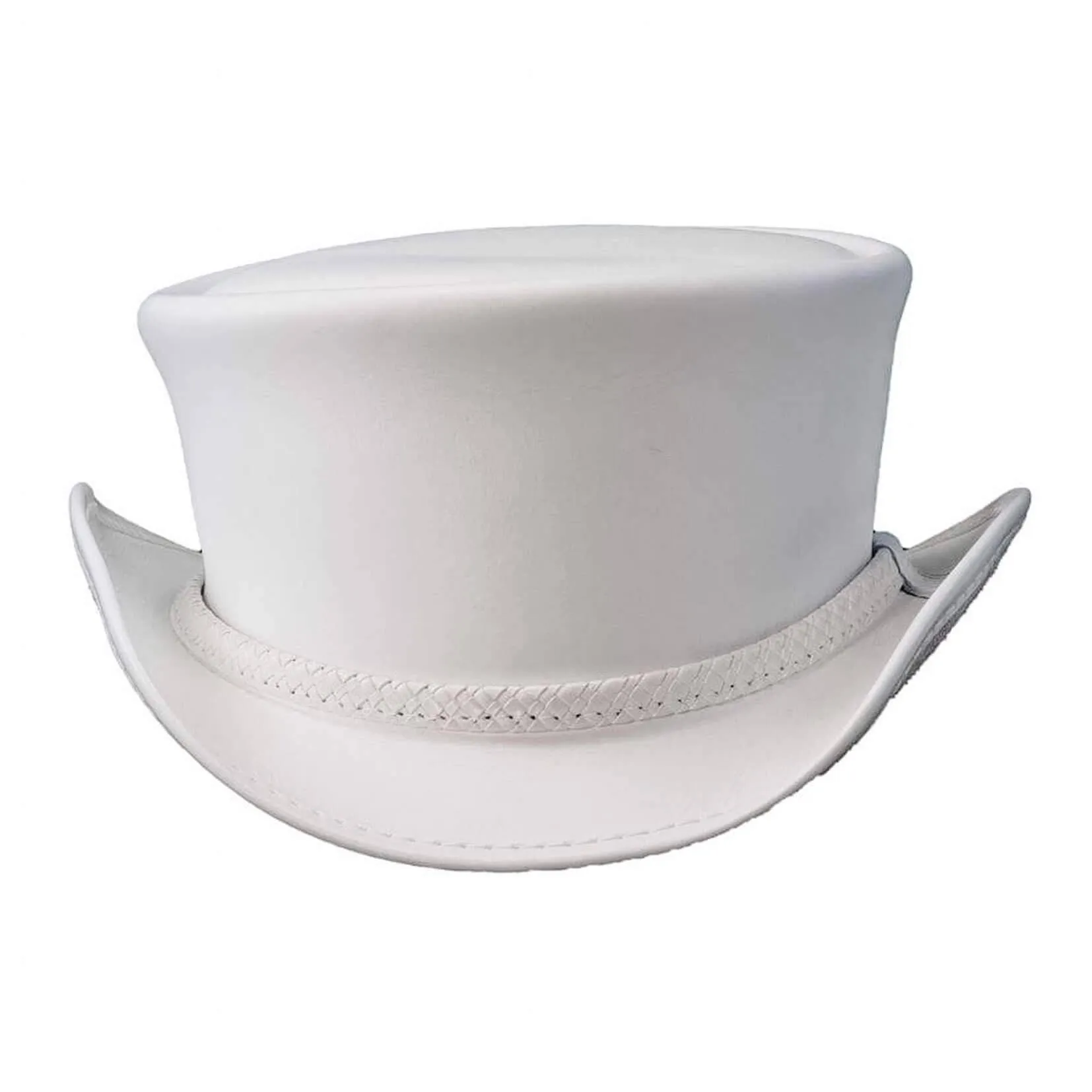 American Hat Makers Ghost Rider - White Leather Top Hat